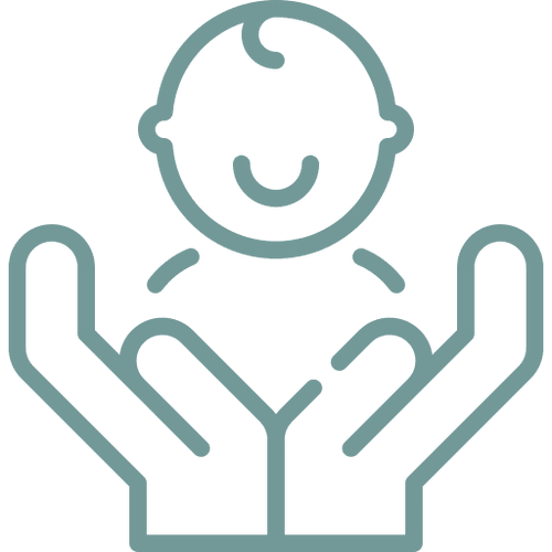2 Baby held in hands icon illustration.