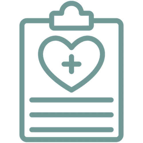2 Medical clipboard with heart and cross icon.