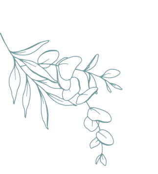 Minimalist line drawing of a flower.